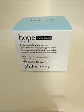 NWT Philosophy Hope in a Jar Water Cream - White & Light Blue Box